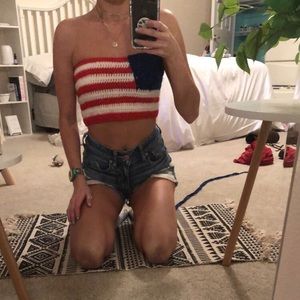 american flag crochet top